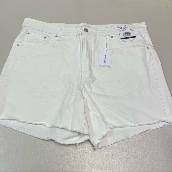 Jessica Simpson Women's White Beloved High Waist Denim Short Size 20W - Picture 1 of 13